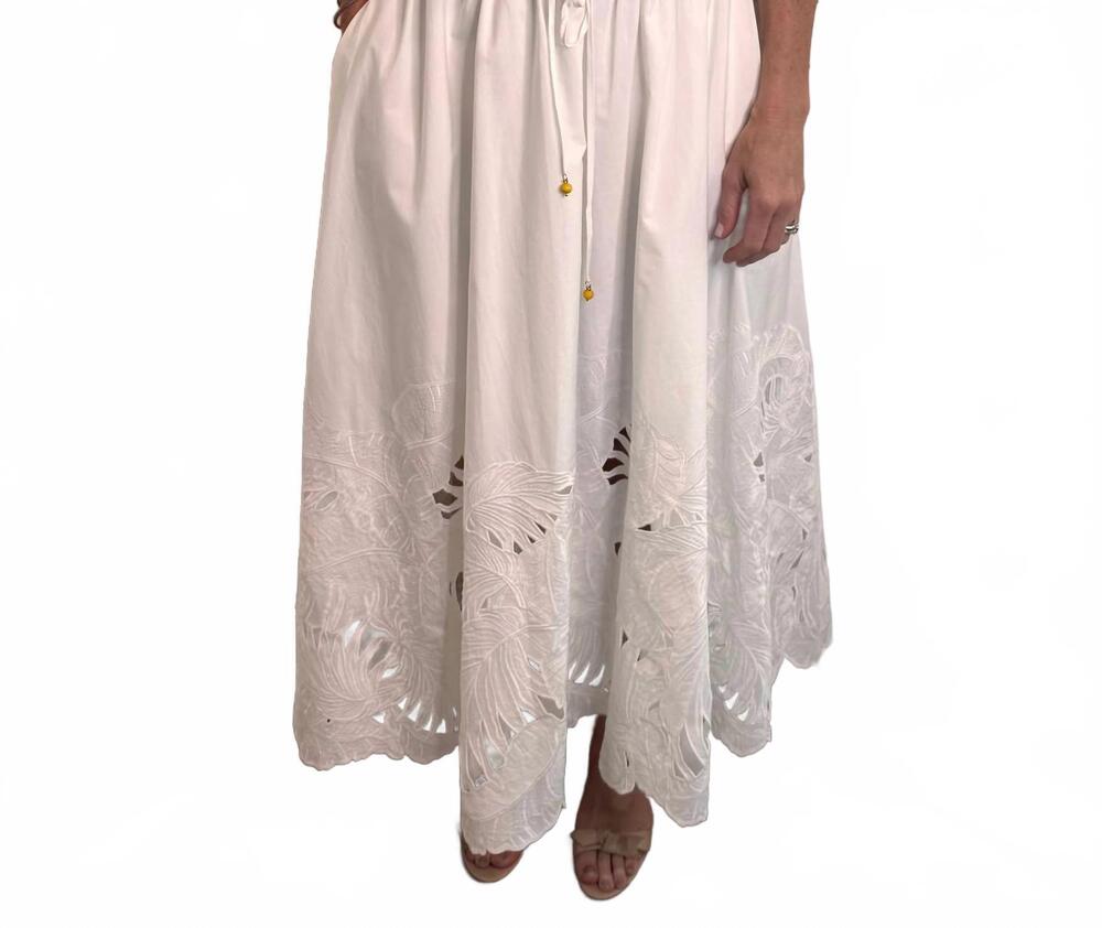 NEW ZIMMERMANN mahon embroidered crop shirt in ivory